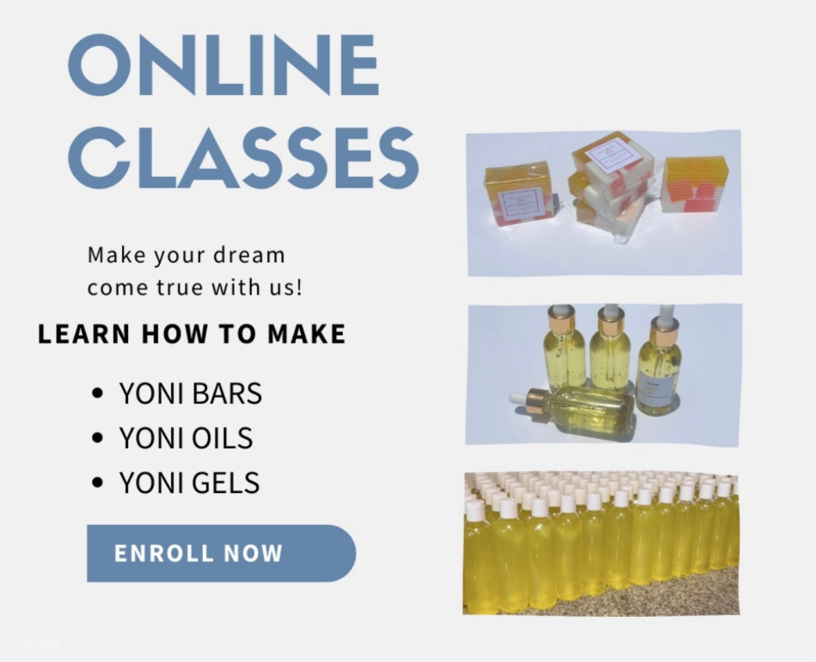 Virtual 1 On 1 DIY Yoni Soap Course (4 Recipes w/Video Directions) Start Your New Side Hustle..This class will be discontinued, grab it while it’s on SALE!!!